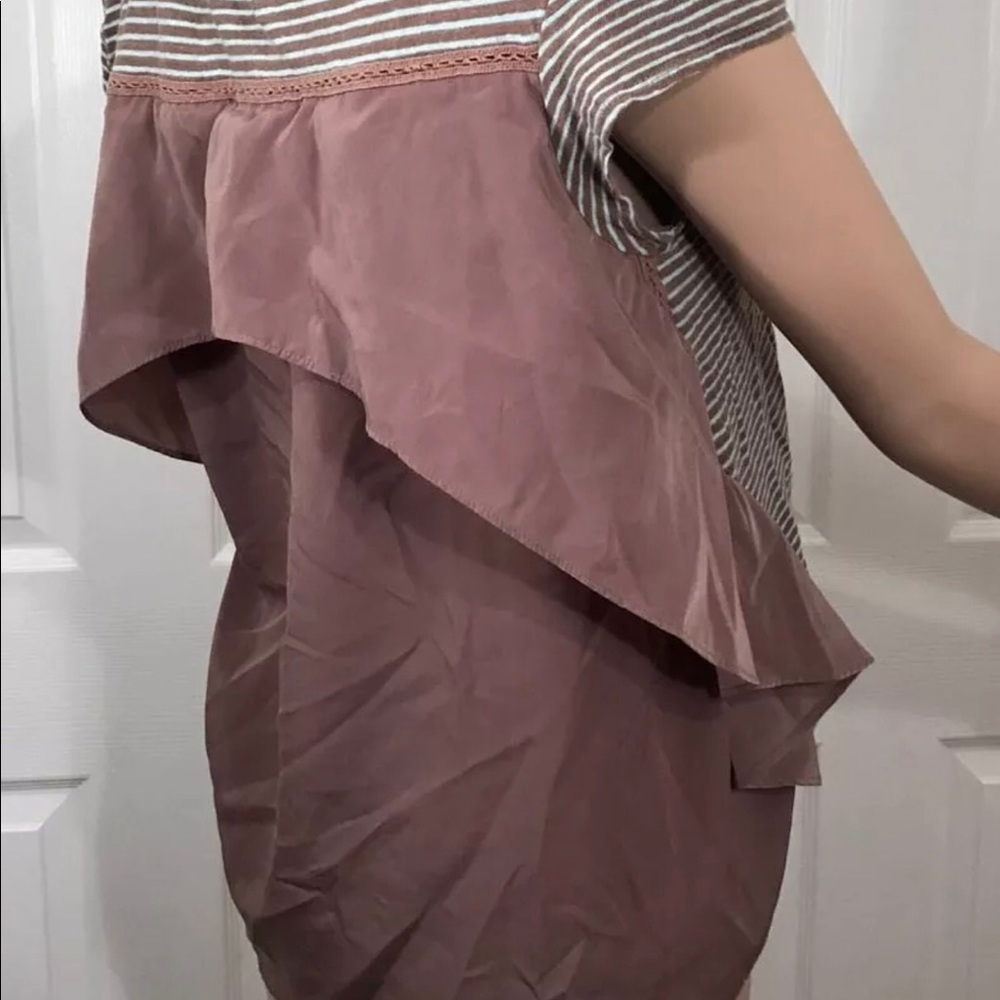 ANTHROPOLOGY Hi-Low Ruffle Lace Blouse